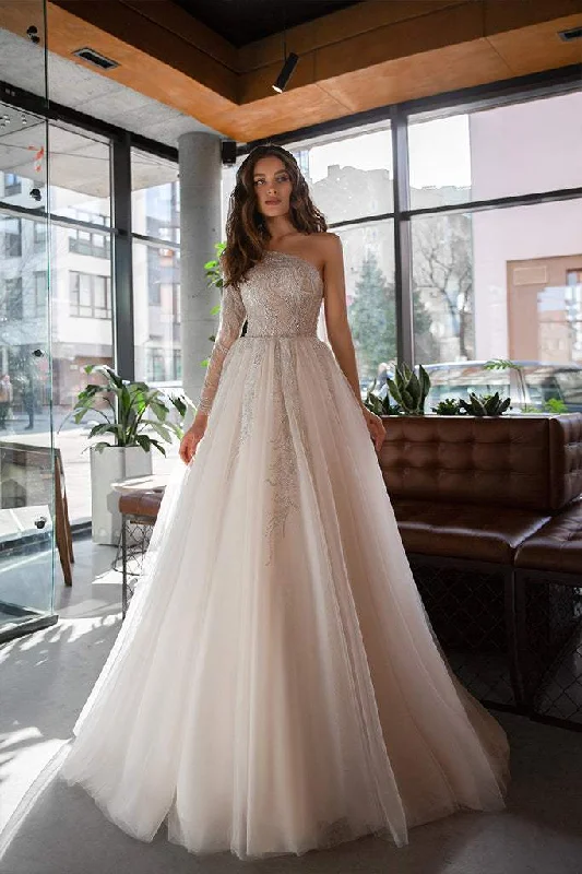 Value Deals Silvery But Simple Wedding Dress