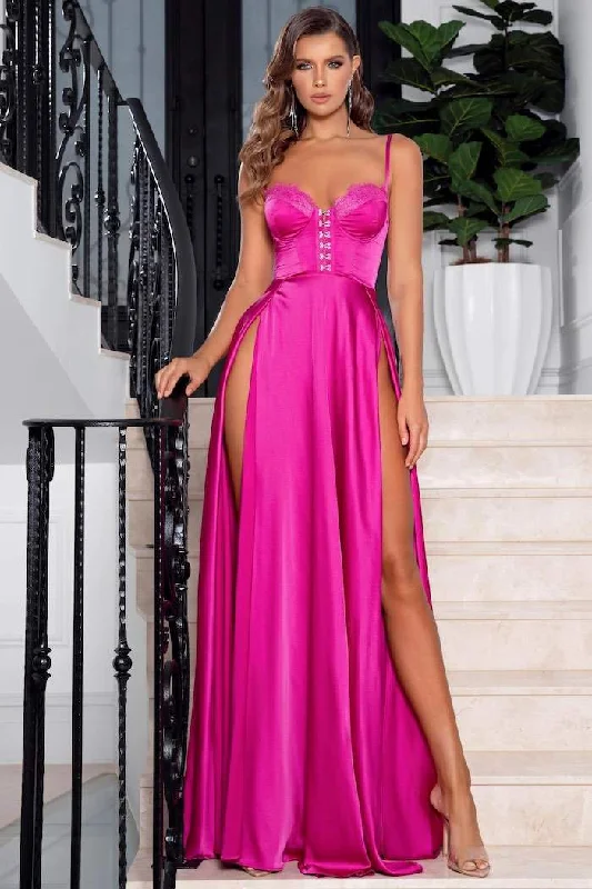 Flash Deals PINK TINT SATIN EVENING DRESS