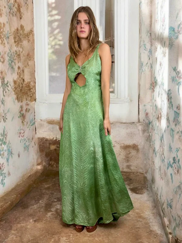 Savings Alert Georgie, 30s green lamé dress