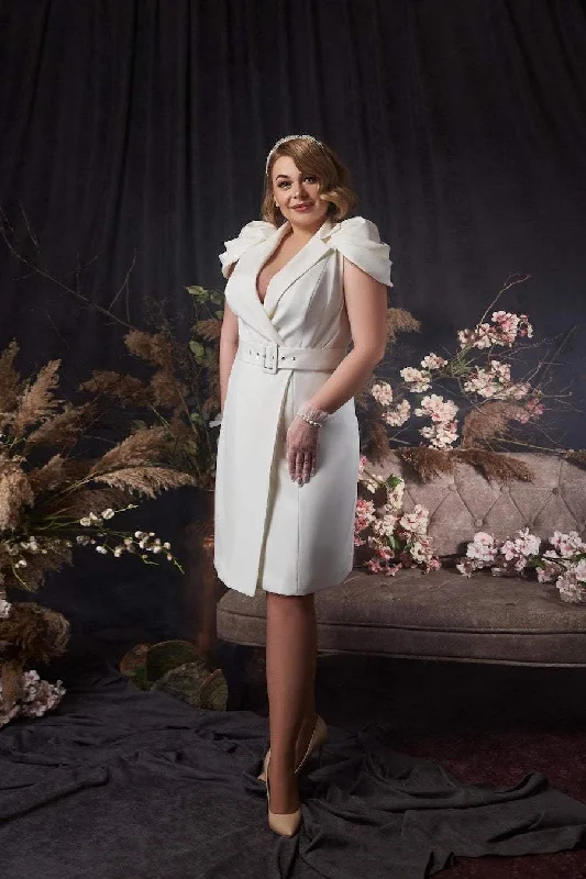 Great Deals Short White Elegant Wedding Gown