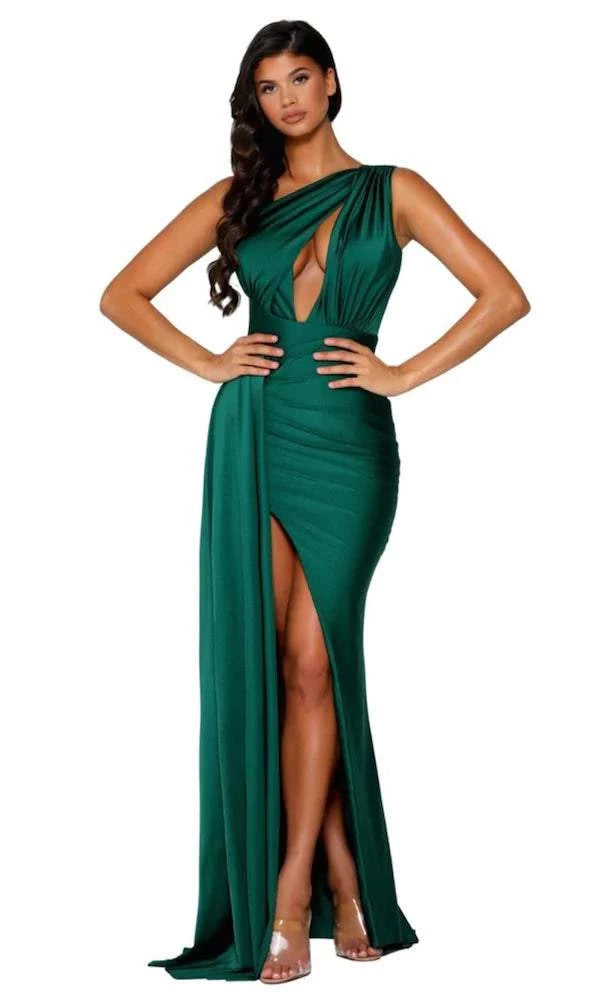 New Deals Sassy Green Evening Dress