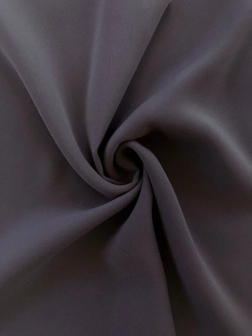 Final Sale Grey Solid Semi Stretch Crepe Petalo Di Rosa Fabric