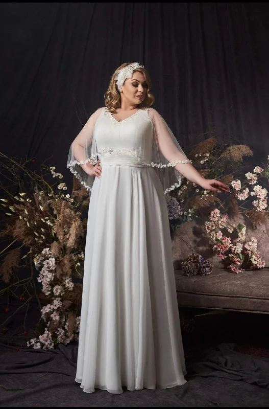 Extra Savings Moon Stone White Wedding Dress