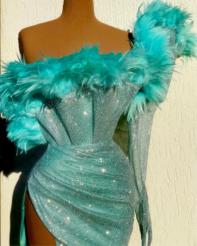 Special Savings Catalina Elegant Sky Blue Evening Dress
