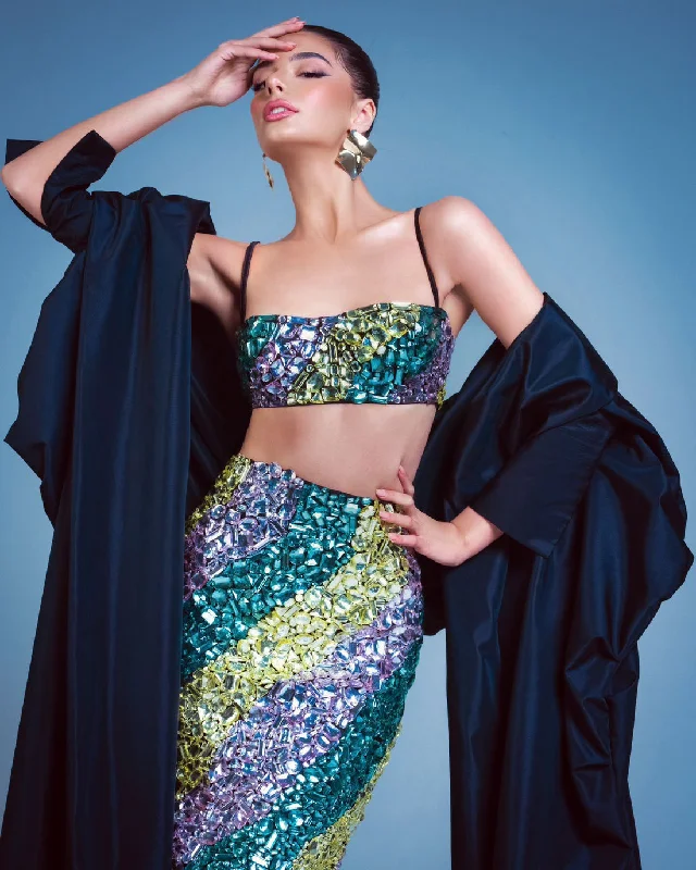 Huge Discounts Layla Colorful Crystal Elegant Set Evening Dress