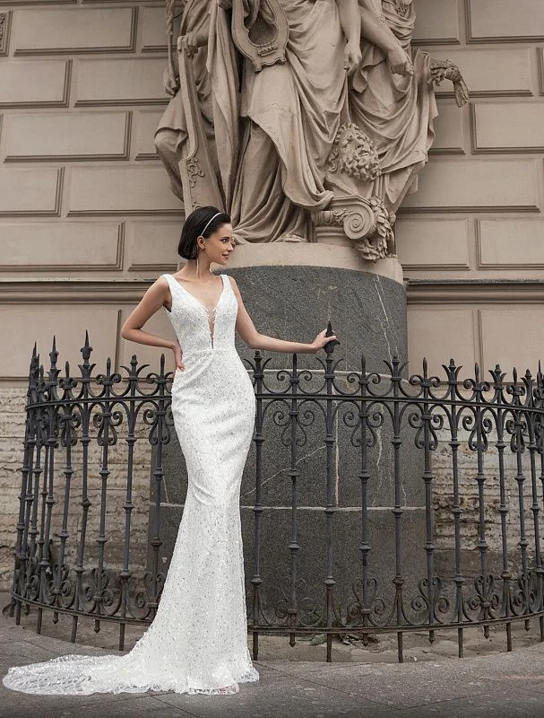 Inventory Reduction Incandescent White Wedding Dress