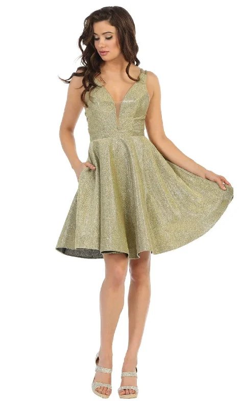 Early Bird Discount May Queen - RQ7749 Strappy Plunging V-Neck Cocktail Dress