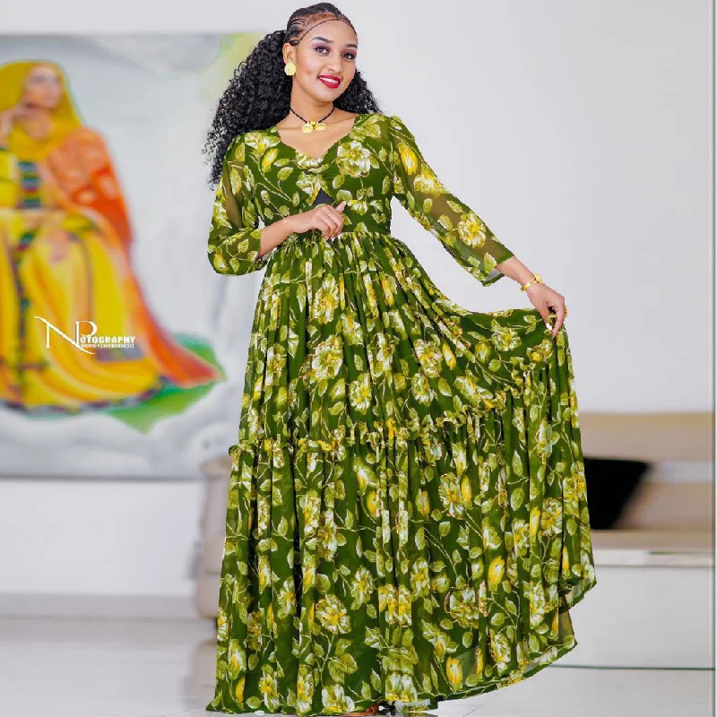 Weekend Deal Aria Ethiopian Chiffon Dress
