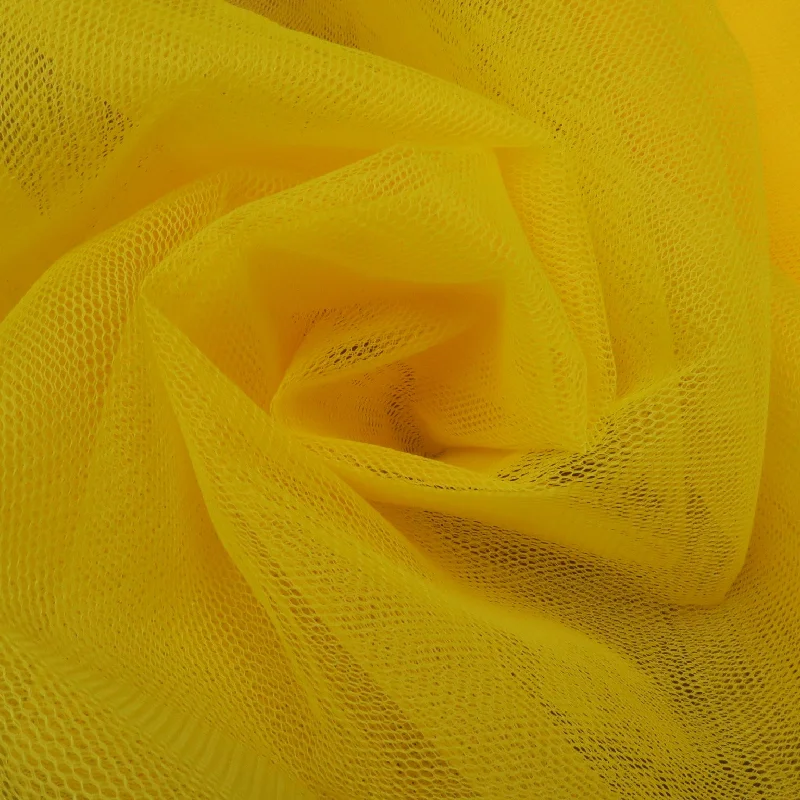 Price Drop Alert Solid Yellow Hard Tulle Fabric