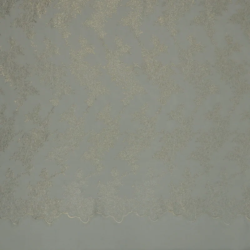 Reduced Prices White Sequined Embroidered Tulle Fabric