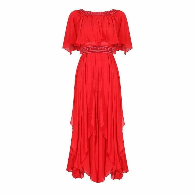 Overstock Sale Ted Lapidus 1970s Flame Red Couture Dress