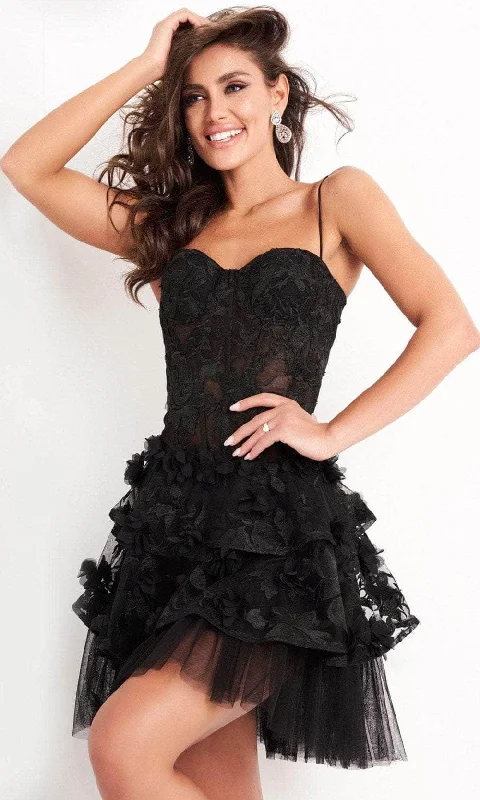 Price Cut Jovani 3491 - Sweetheart Floral A-Line Cocktail Dress