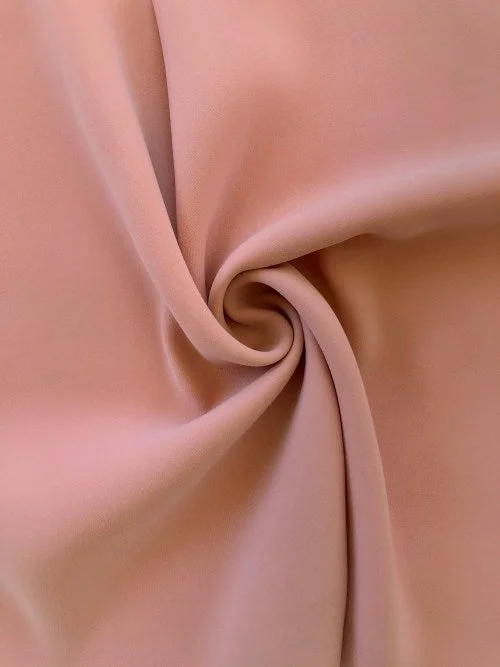 Stock Clearance Blush Solid Semi Stretch Crepe Petalo Di Rosa Fabric