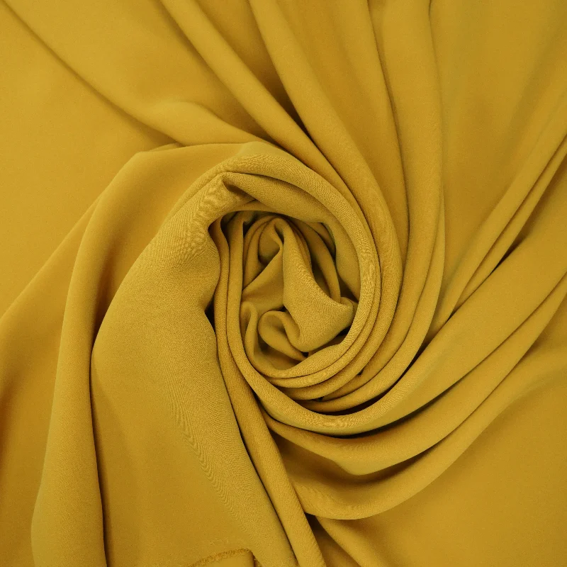 Can't Be Beat Mustard Yellow Solid Semi Stretch Crepe Petalo Di Rosa Fabric