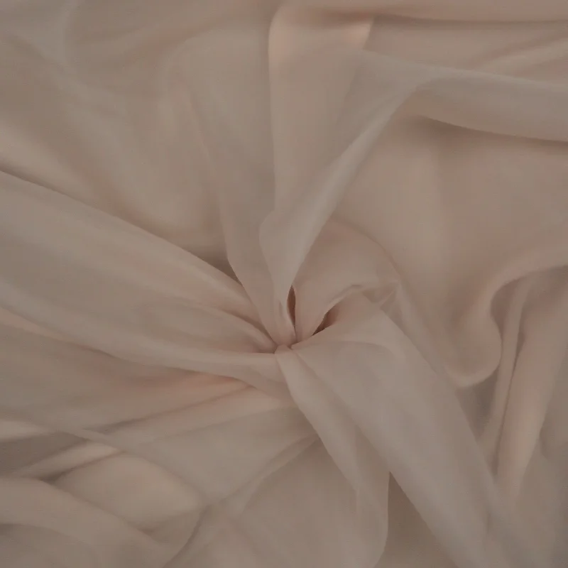 Early Bird Discount Solid Nude Silk Organza Fabric 54" 8mm