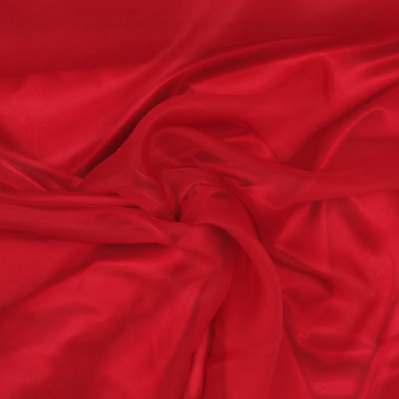 Buy More, Save More Solid Crimson Silk Organza Fabric 54" 8mm