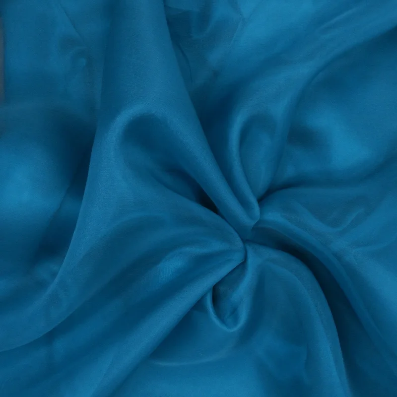 Limited Time Discount Solid Teal Silk Organza Fabric 54" 8mm