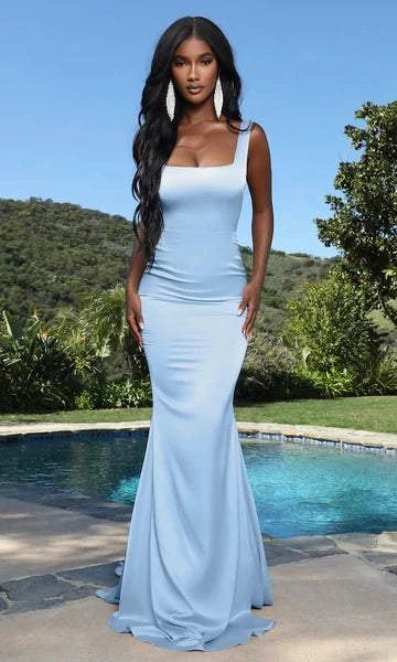 Online Only Yent Blue Evening Dress