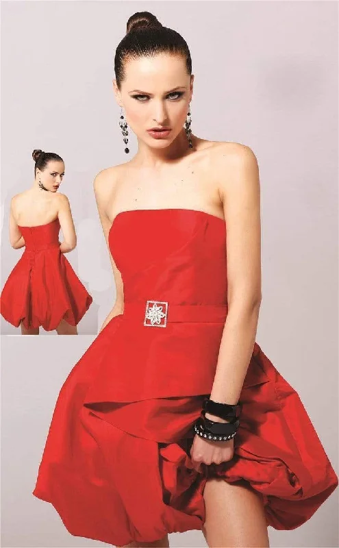 Final Sale Blush by Alexia Designs - Strapless Bubble Hem Cocktail Dress 9120