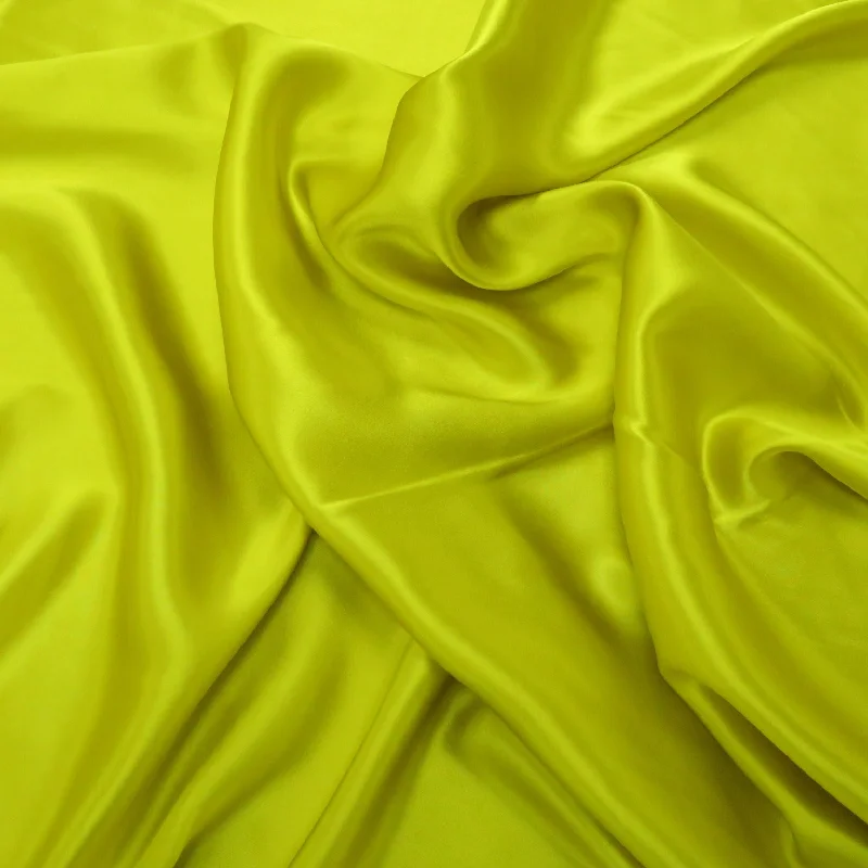 Special Price Silk Charmeuse Fabric Citron Green Solid 54" 19mm