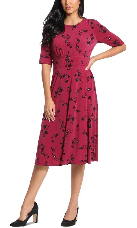 Markdowns London Times T6201M - Floral Midi Casual Dress
