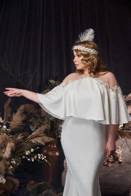 Can't Miss Greece Queen Anne Satin Wedding Dress