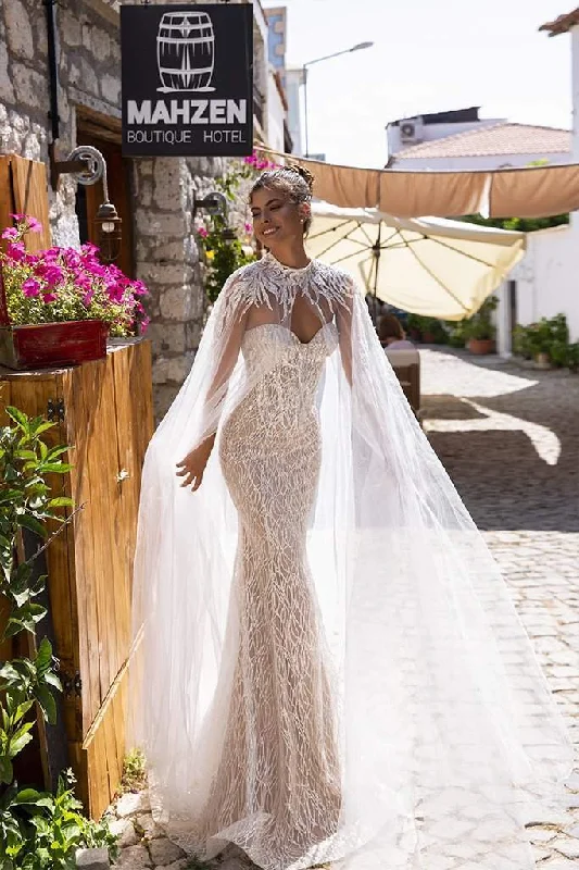 Limited Stock Shiny Wedding Dress With Cover Up