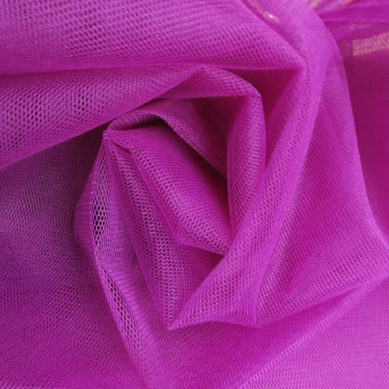 Deal Mania Solid Purple Hard Tulle Fabric