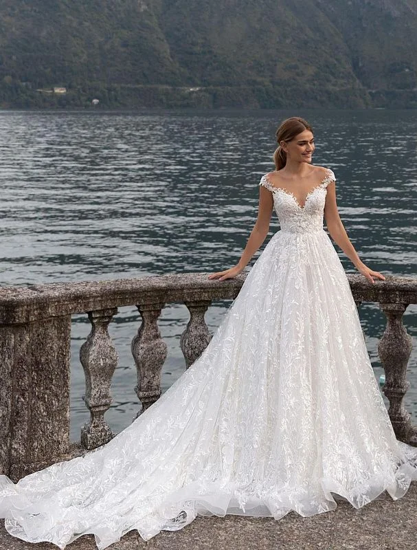 Online Only Beautiful Off Shoulder White Wedding Dress
