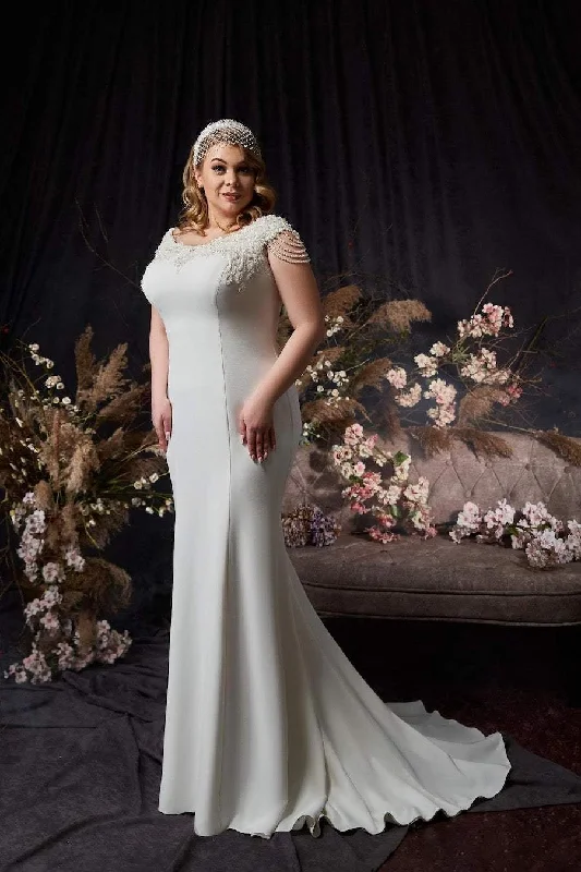 Crazy Deals A-Line Off-White Satin Wedding Dress