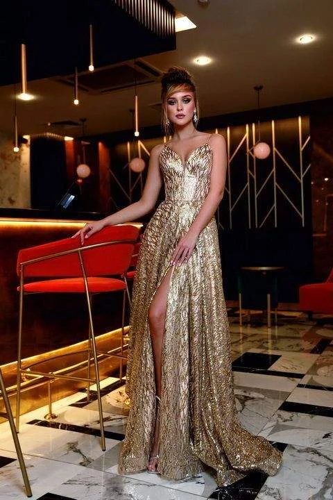 Midnight Sale Zilla Golden Evening Dress