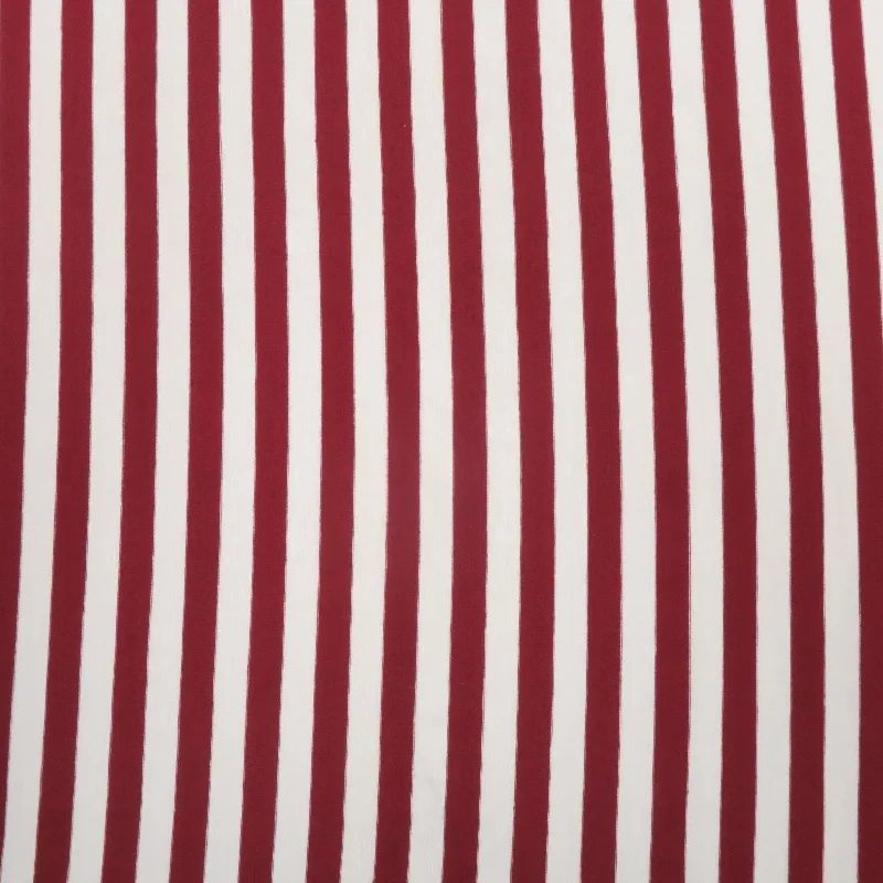 Weekend Deal Red and White Vertical Stripes Jersey Stretch Fabric