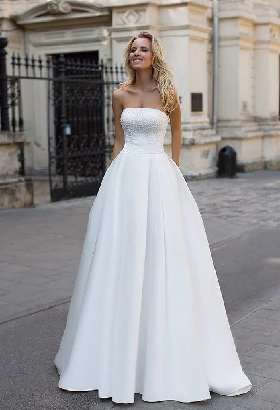 Price Fest Wedding Dress With Pearls