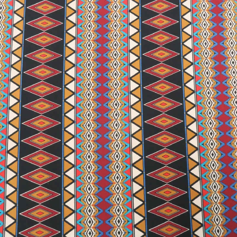 Exclusive Savings Black, Blue and Pink Abstract Printed Jersey Stretch Fabric
