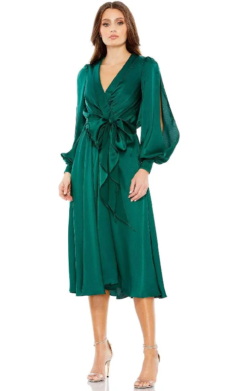 Huge Discounts Mac Duggal 49582 - Bishop Sleeve Collared Cocktail Dress