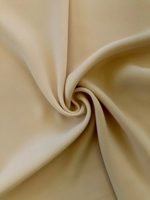 Super Bargain Ivory Solid Semi Stretch Crepe Petalo Di Rosa Fabric