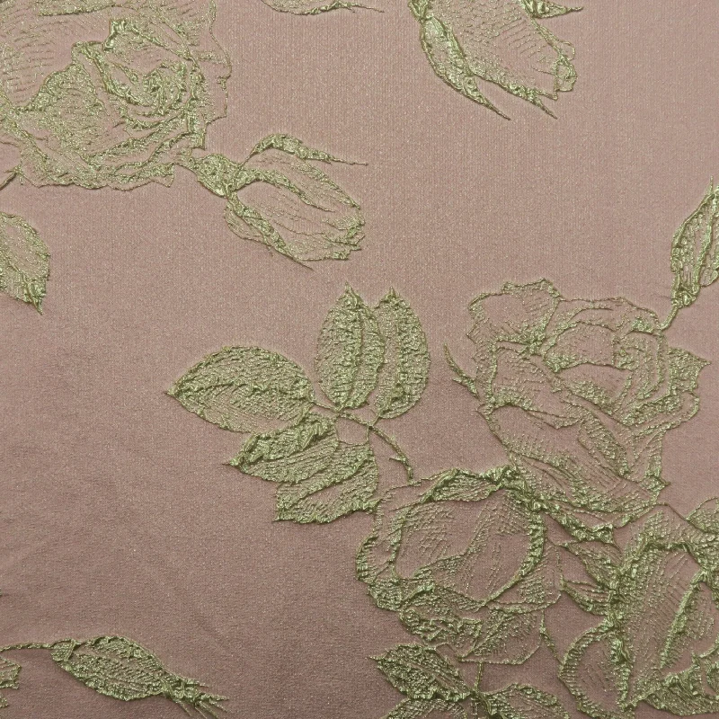 TIME-Limited Offer Pink and Rose Gold Abstract Textured Brocade Fabric