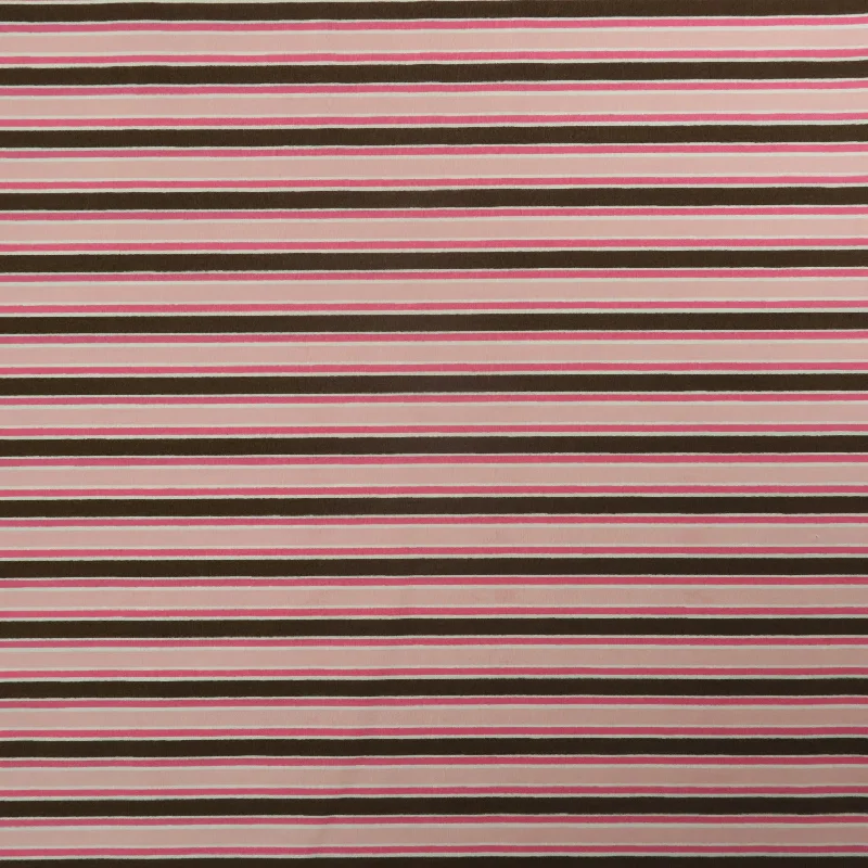 Closeout Pink and Brown Stripped Printed Cotton