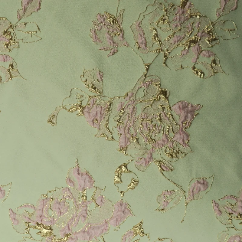 Weekend Deal Pink and Rose Gold Abstract Textured Brocade Fabric