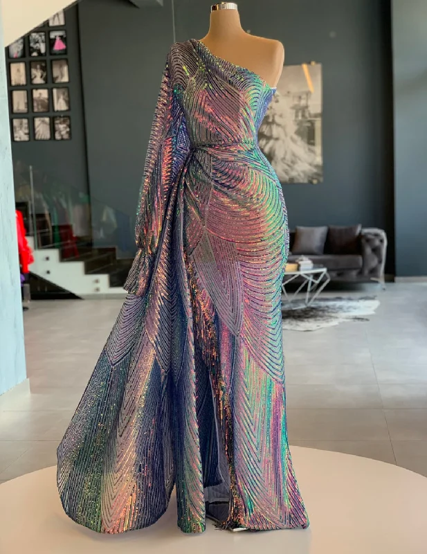Fantastic Offers Hypnotizing One-Shoulder Evening Dress