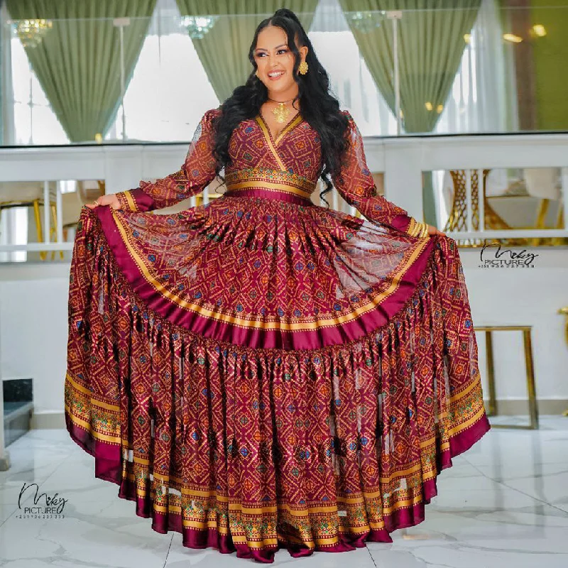 Hurry In Suhana Ethiopian Chiffon Dress