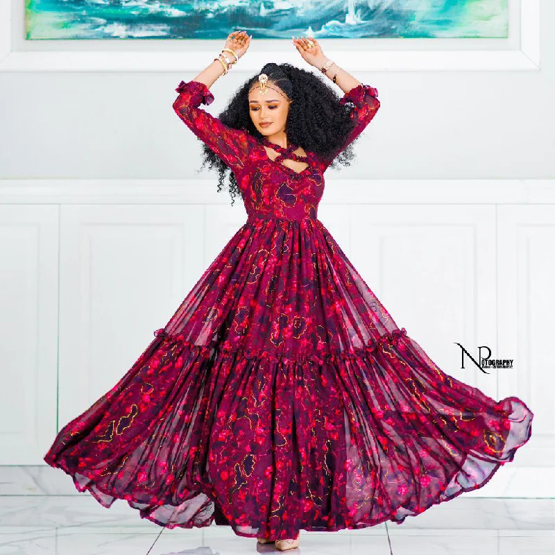 Clearance Event Sosina Ethiopian Chiffon Dress