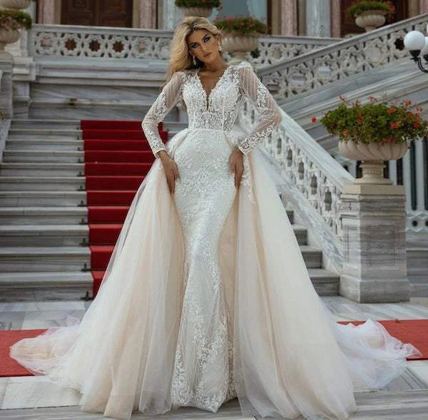 Deal Zone Lily Blush White Wedding Dress