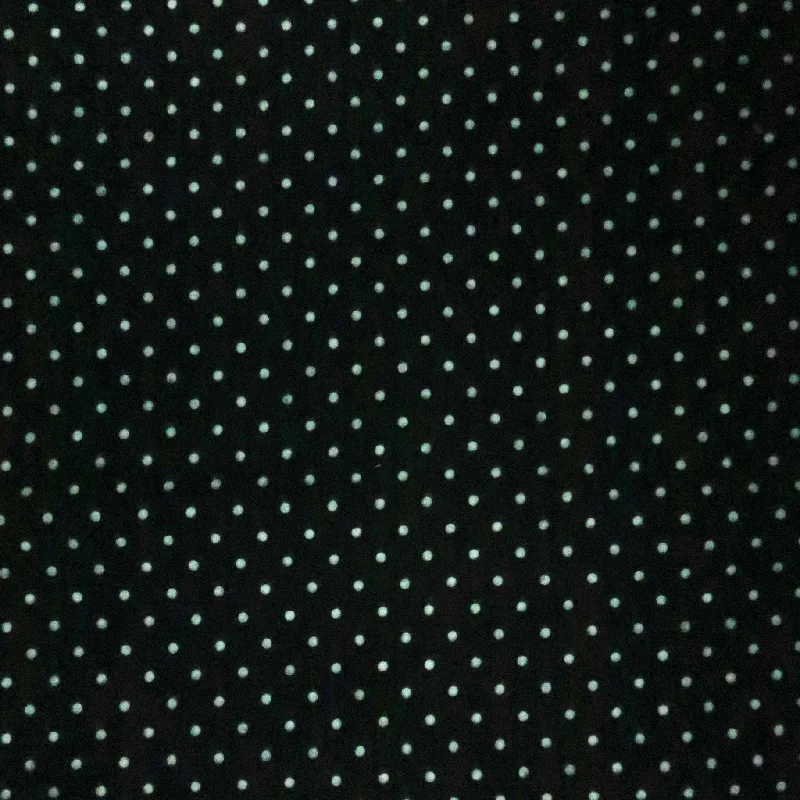 Best Seller White Polka Dots on Black Cotton Blended Flannel