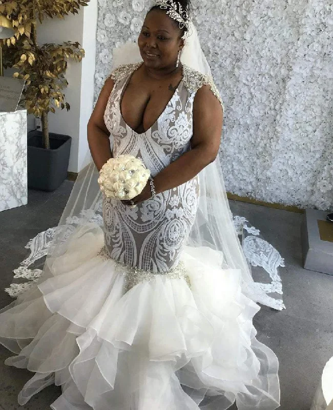 Deal of the Week Mermaid Luxury Plus Size Wedding Gown