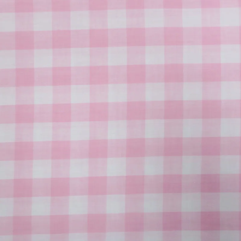 Super Deal Pink and White Gingham Cotton Blended Broadcloth