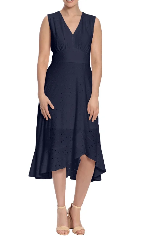 Instant Discount Maggy London T6240M - Sleeveless Eyelet Jersey Formal Dress