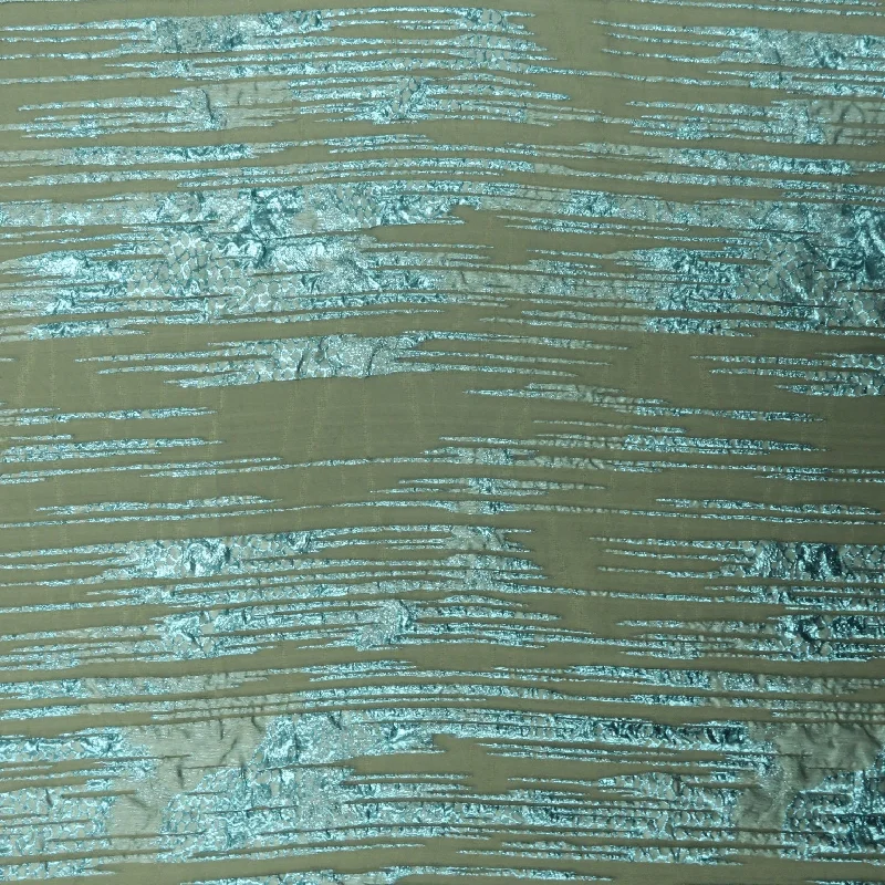 Act Fast Blue and Silver Abstract Textured Brocade Fabric