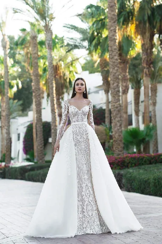 Stock Clearance Wedding Dress Transformer With Lace