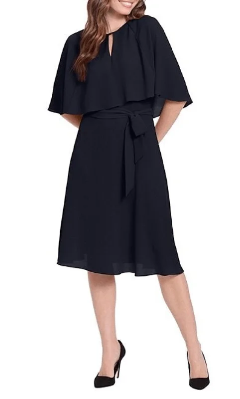 Buy Now London Times T6408M - Cape Sleeve A-Line Cocktail Dress